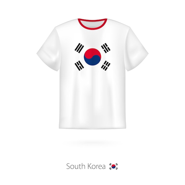 T-shirtontwerp met vlag van Zuid-Korea