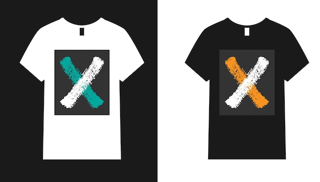 T-shirtontwerp met X-letter