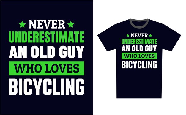 T-shirtontwerp sjabloon vector voor fietsen