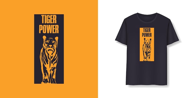 T-shirtontwerp tiger power-concept