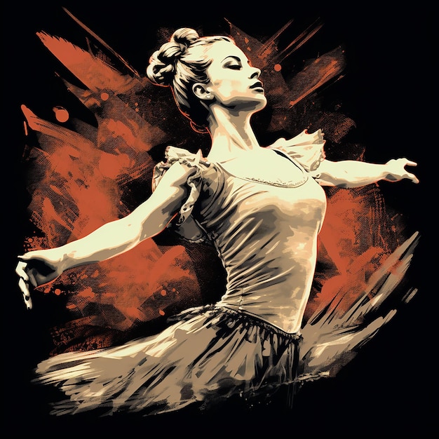 T-shirtontwerp van een beroemde ballerina