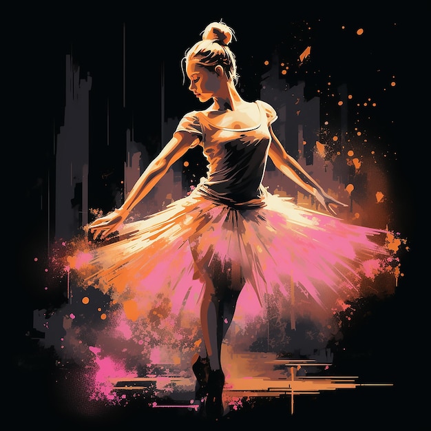 T-shirtontwerp van een beroemde ballerina