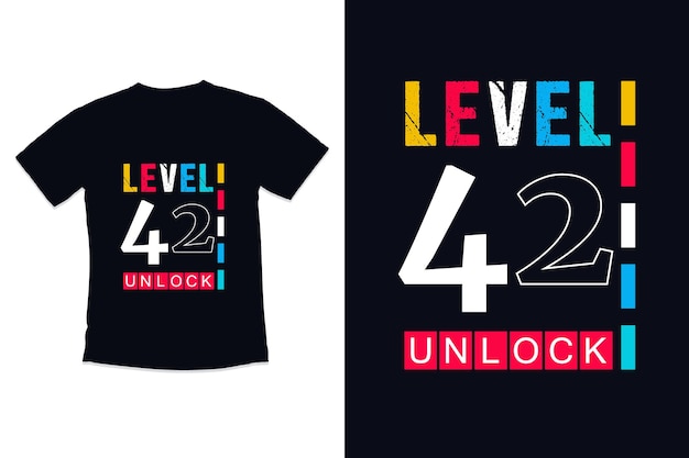 T-shirtontwerp vintage gamer met level 42 verjaardag gaming-t-shirtontwerp