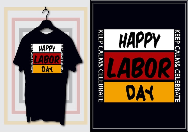 T-shirtontwerp voor happy labor day mayday internationale arbeidersdag gebruikt voor koopwaar met mokprint