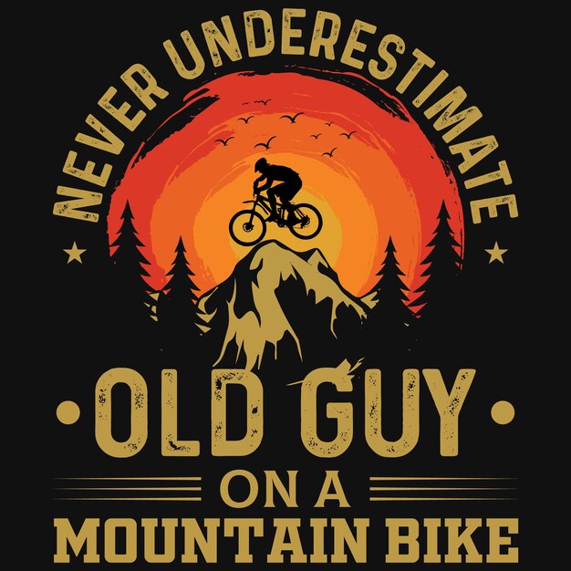 Vector t-shirtontwerp voor mountainbikers