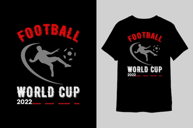 Vector t-shirtontwerp wereldkampioenschap voetbal 2022