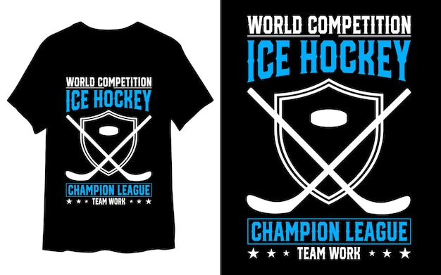 Vector t-shirtontwerpen voor ijshockey