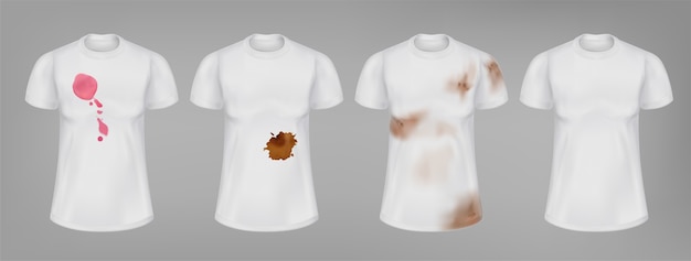 Vector t-shirts set in realistic style