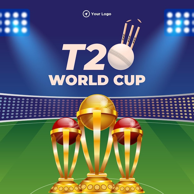 T20 Cricket World Cup banner design template