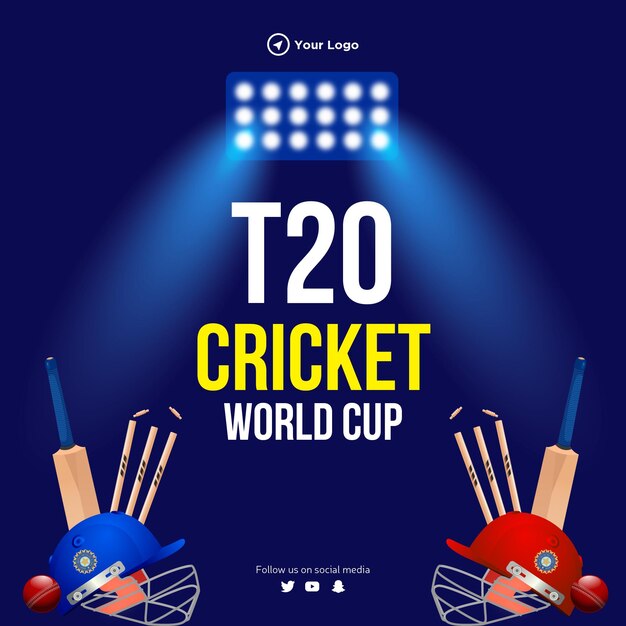 T20 Cricket World Cup banner ontwerpsjabloon