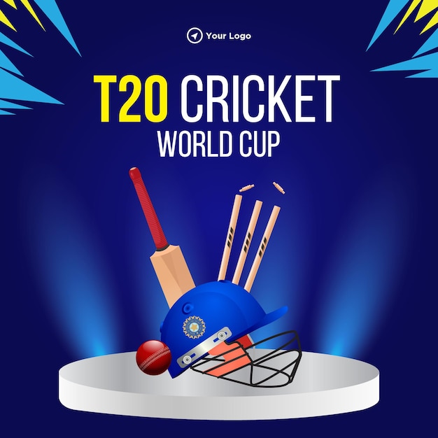 T20 Cricket World Cup banner ontwerpsjabloon