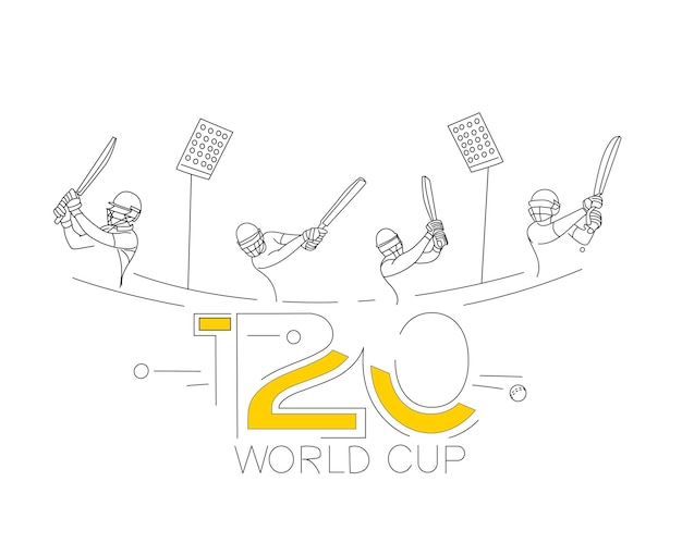 Vector t20 world cup cricket championship poster template brochure decorated flyer banner design