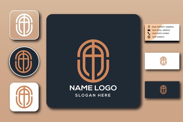 TA monogram logo template color editable