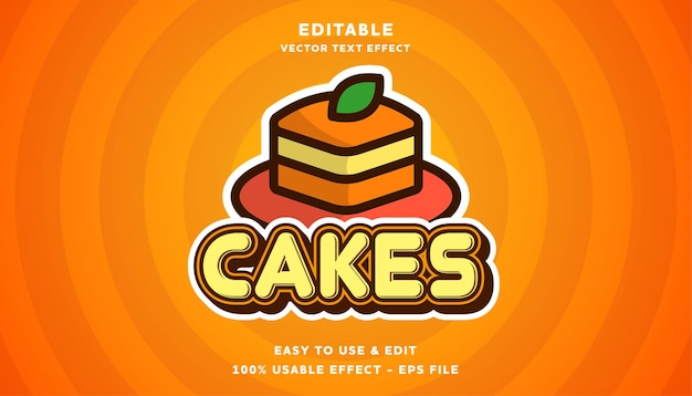 taarten bewerkbaar logotype met moderne en eenvoudige stijl, bruikbaar voor logo of campagnetitel