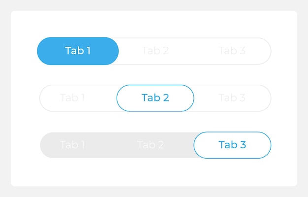 Tab bar menu UI elements kit