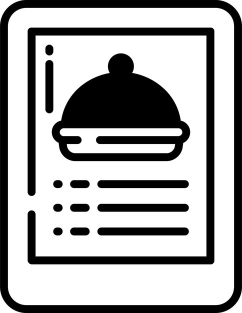 Vector tab food menu glyph en lijnvector illustratie