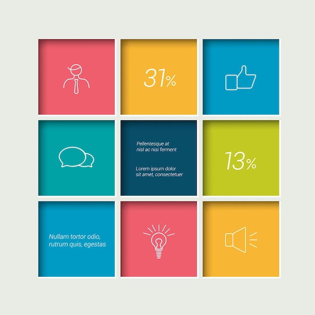 Tab schedule box diagram template Infographics element Simply design