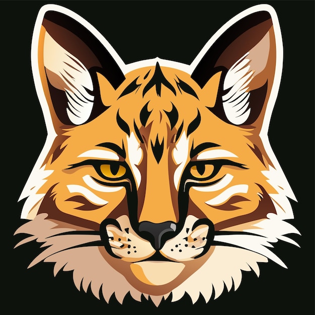 Полосатый кот, нарисованный вручную, мультяшная наклейка, иконка, изолированная иллюстрация