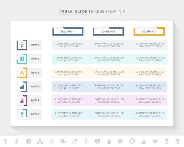 Tabel infographic sjabloon