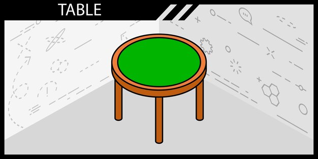 Tabel isometrisch ontwerp pictogram Vector web illustratie 3d kleurrijke concept