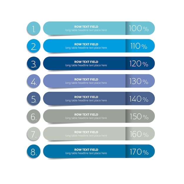Tabel schema ontwerpsjabloon met 8 rij Vector banner