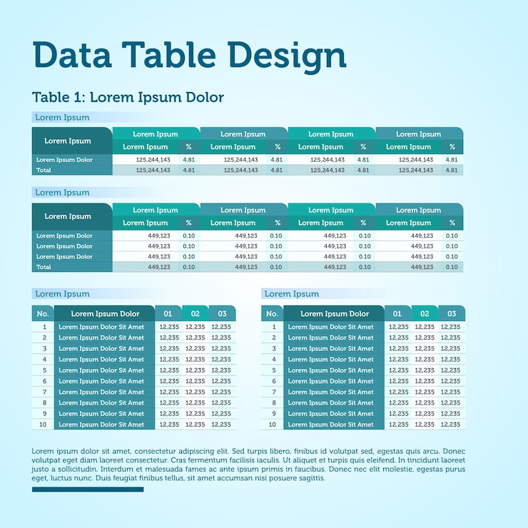Vector tabelvormige infografie