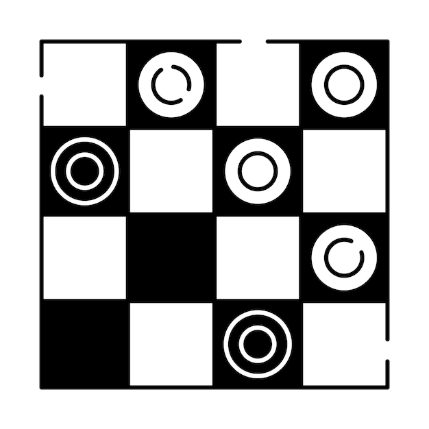 Vector table and board game line icon vector or illustration fun and activity checkers