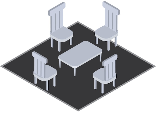 Vettore tavolo e sedie
