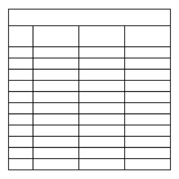 Vettore tabella grafico modello della tabella della lista di controllo