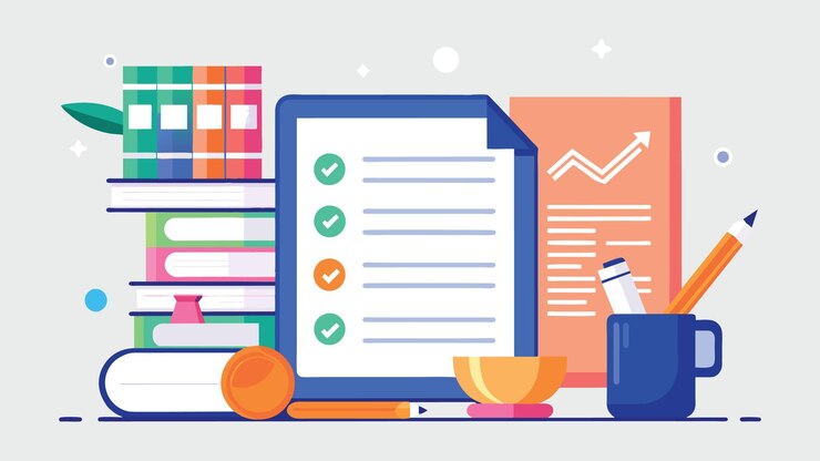Vector table of contents flat illustration on white background