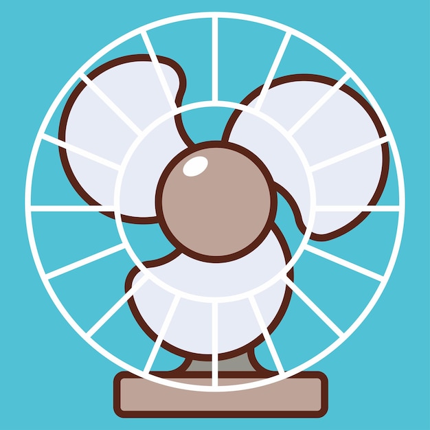 Vector table fan vector cartoon illustration isolated on background