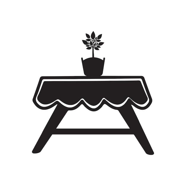 Table furniture flower icon