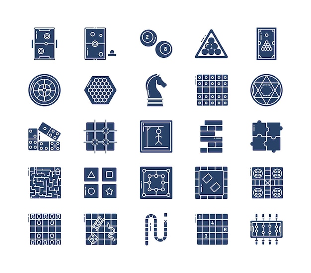 Vector table games icon set