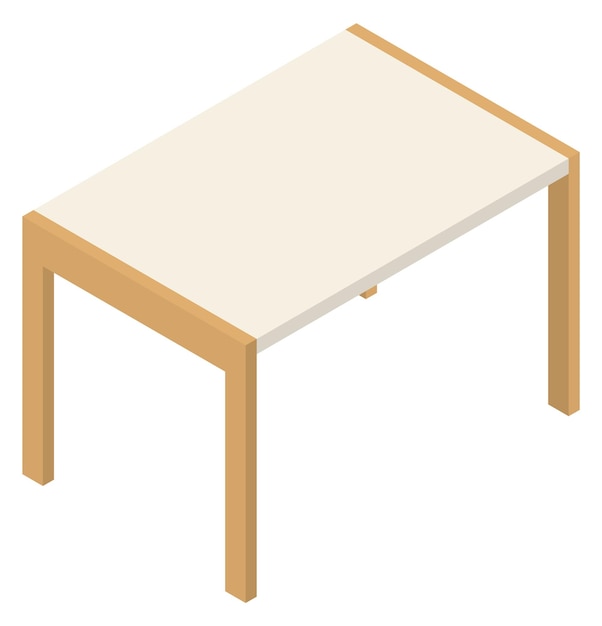 Table icon Wooden home furniture Isometric desk