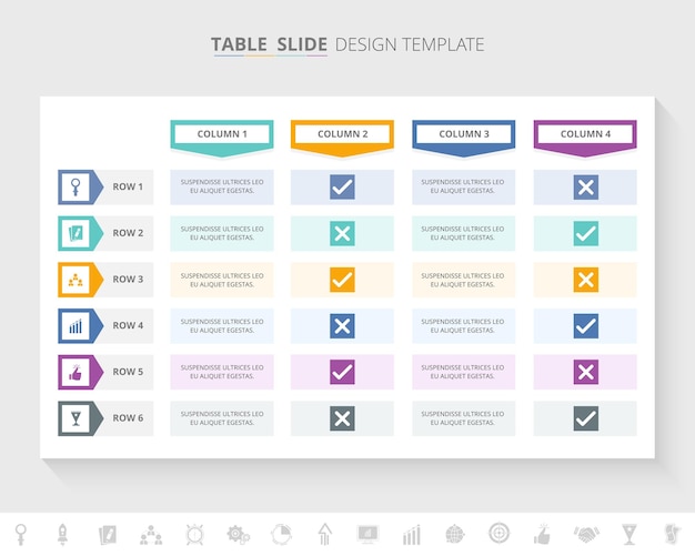 Vector table infographic template