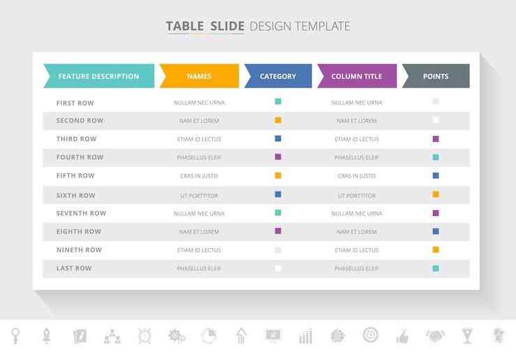 Vector table infographic template
