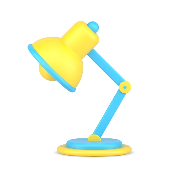 Icona 3d lampada da tavolo attrezzatura regolabile su gamba blu