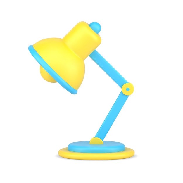 Table lamp 3d icon adjustable equipment on blue leg