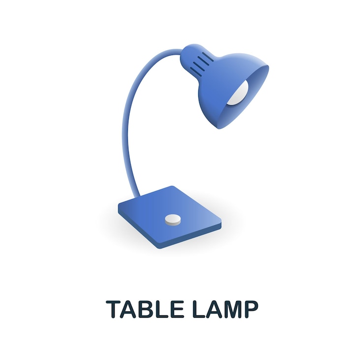 Vector table lamp icon 3d illustration from work place collection creative table lamp 3d icon for web design templates infographics and more
