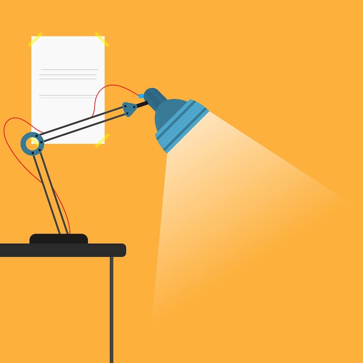 Vector table lamp illustration