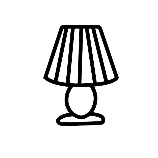 Vector table lamp light outline icon linear stock vector royalty free