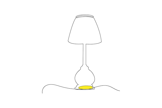 Table lamp line art flat design vector