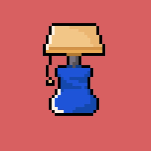 table lamp with pixel art style