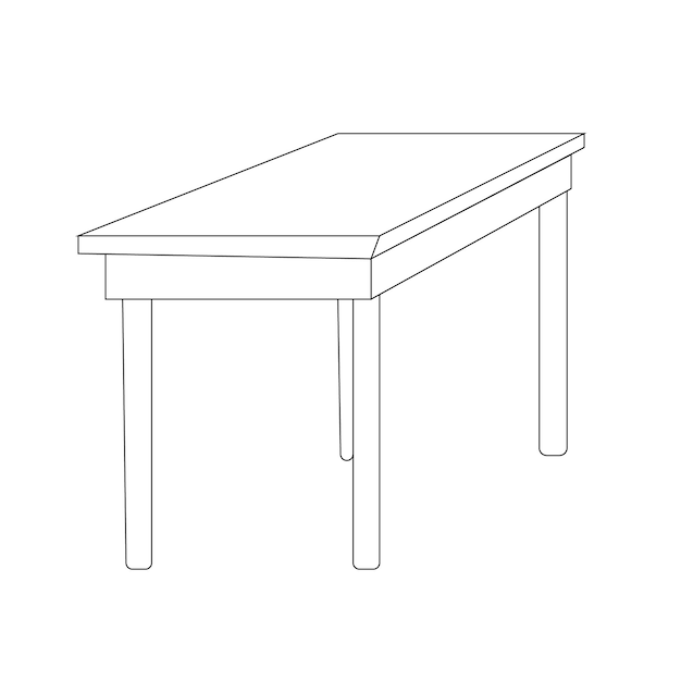 テーブル ライン アート デザイン テンプレート ベクトル図