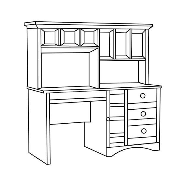 Table line art illustration vector