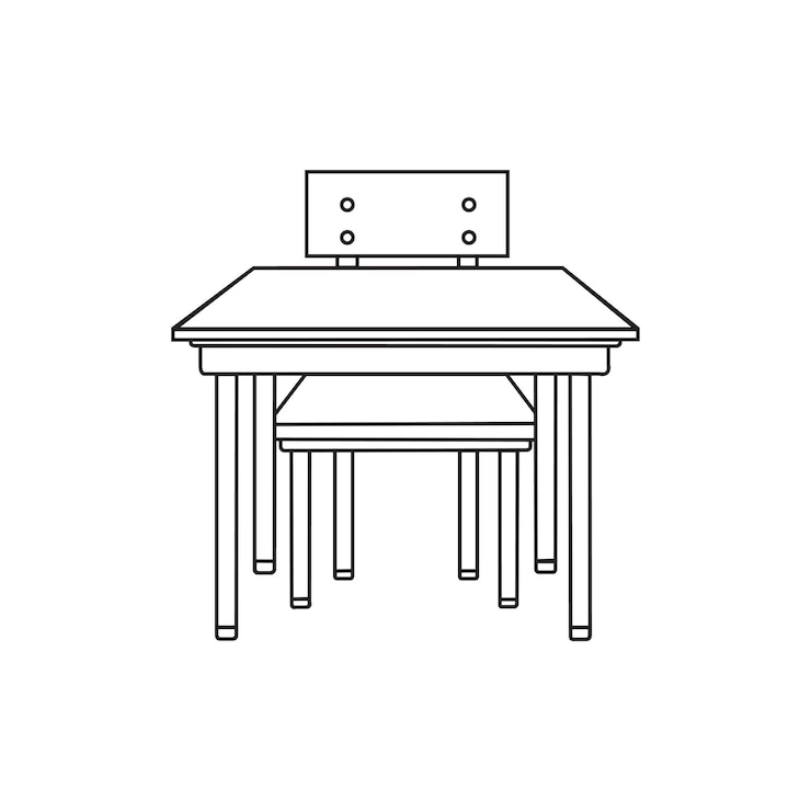 Vector table line art illustration vector