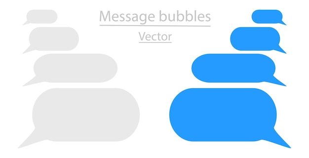 Table of messages. Message bubbles icons. Chat design. PNG for billboards, apps and web