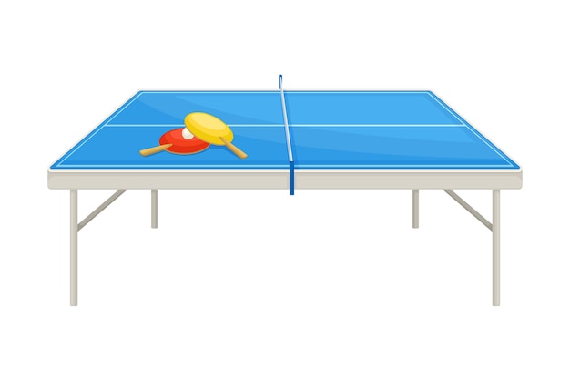 Vettore tabella per ping-pong o table tennis come gioco da tavolo illustrazione vettoriale di vista laterale