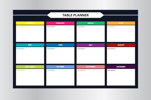 Table planner template