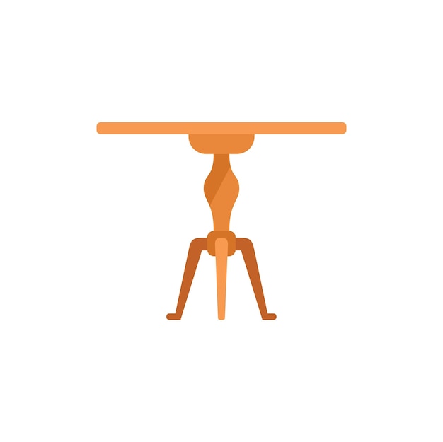 Table stand icon flat vector Wood furniture Interior office isolated
